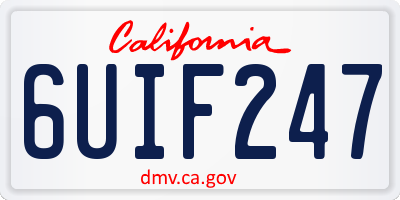 CA license plate 6UIF247