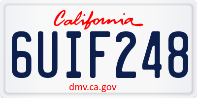 CA license plate 6UIF248