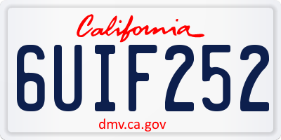 CA license plate 6UIF252