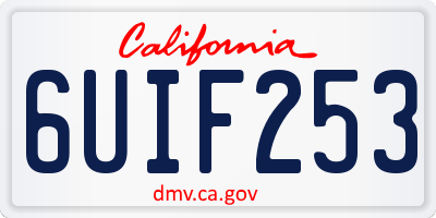 CA license plate 6UIF253