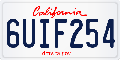CA license plate 6UIF254