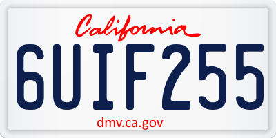 CA license plate 6UIF255