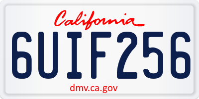 CA license plate 6UIF256