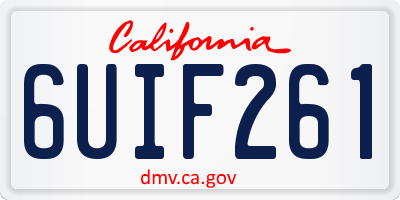 CA license plate 6UIF261