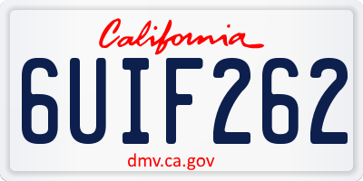 CA license plate 6UIF262