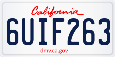 CA license plate 6UIF263
