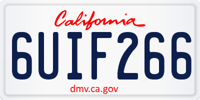 CA license plate 6UIF266