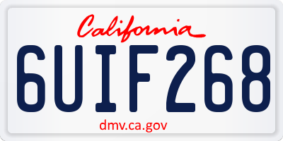 CA license plate 6UIF268