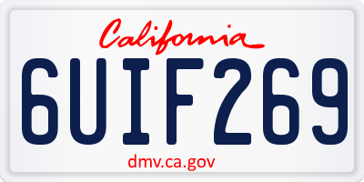 CA license plate 6UIF269