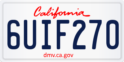 CA license plate 6UIF270