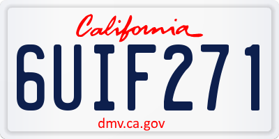 CA license plate 6UIF271