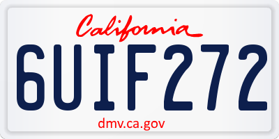 CA license plate 6UIF272