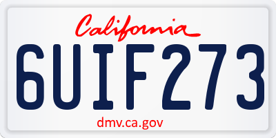 CA license plate 6UIF273