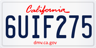 CA license plate 6UIF275