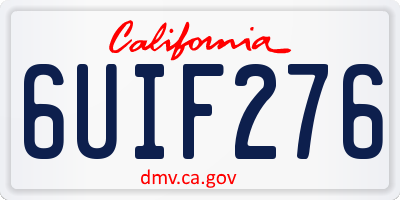 CA license plate 6UIF276