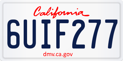 CA license plate 6UIF277