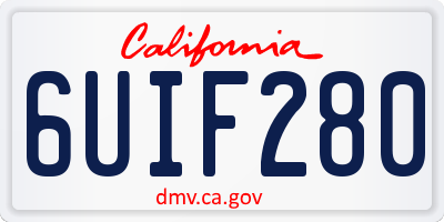CA license plate 6UIF280