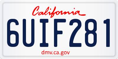 CA license plate 6UIF281