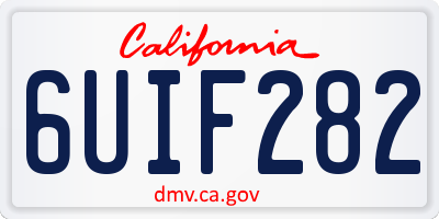 CA license plate 6UIF282