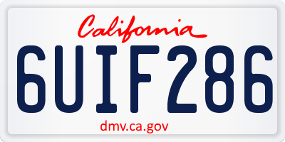 CA license plate 6UIF286