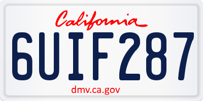 CA license plate 6UIF287
