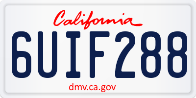 CA license plate 6UIF288