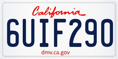 CA license plate 6UIF290