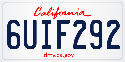 CA license plate 6UIF292