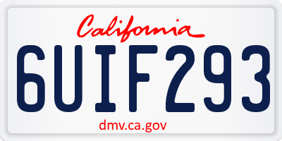 CA license plate 6UIF293
