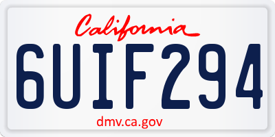 CA license plate 6UIF294