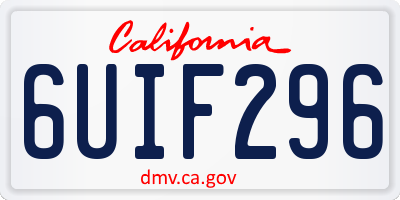 CA license plate 6UIF296