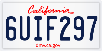 CA license plate 6UIF297