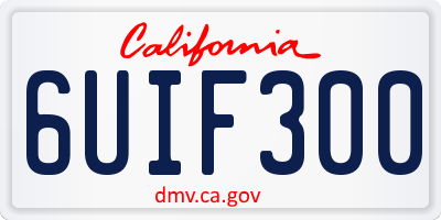 CA license plate 6UIF300