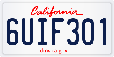 CA license plate 6UIF301