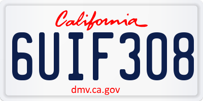 CA license plate 6UIF308