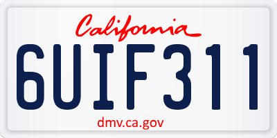 CA license plate 6UIF311