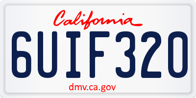 CA license plate 6UIF320