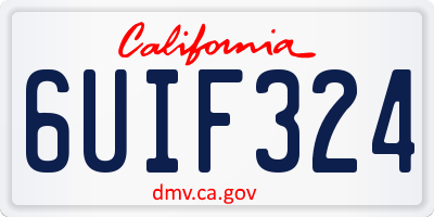 CA license plate 6UIF324