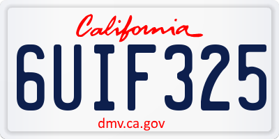 CA license plate 6UIF325