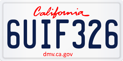 CA license plate 6UIF326