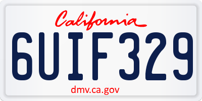 CA license plate 6UIF329