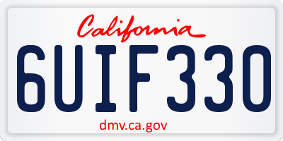 CA license plate 6UIF330
