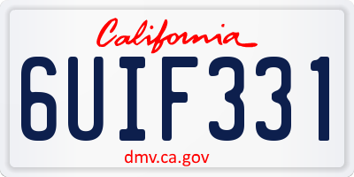 CA license plate 6UIF331