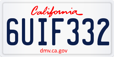 CA license plate 6UIF332