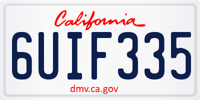 CA license plate 6UIF335