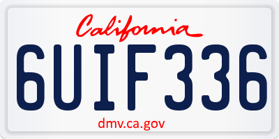 CA license plate 6UIF336