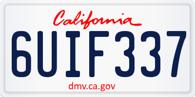 CA license plate 6UIF337