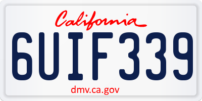 CA license plate 6UIF339