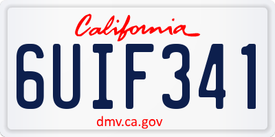 CA license plate 6UIF341