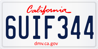 CA license plate 6UIF344